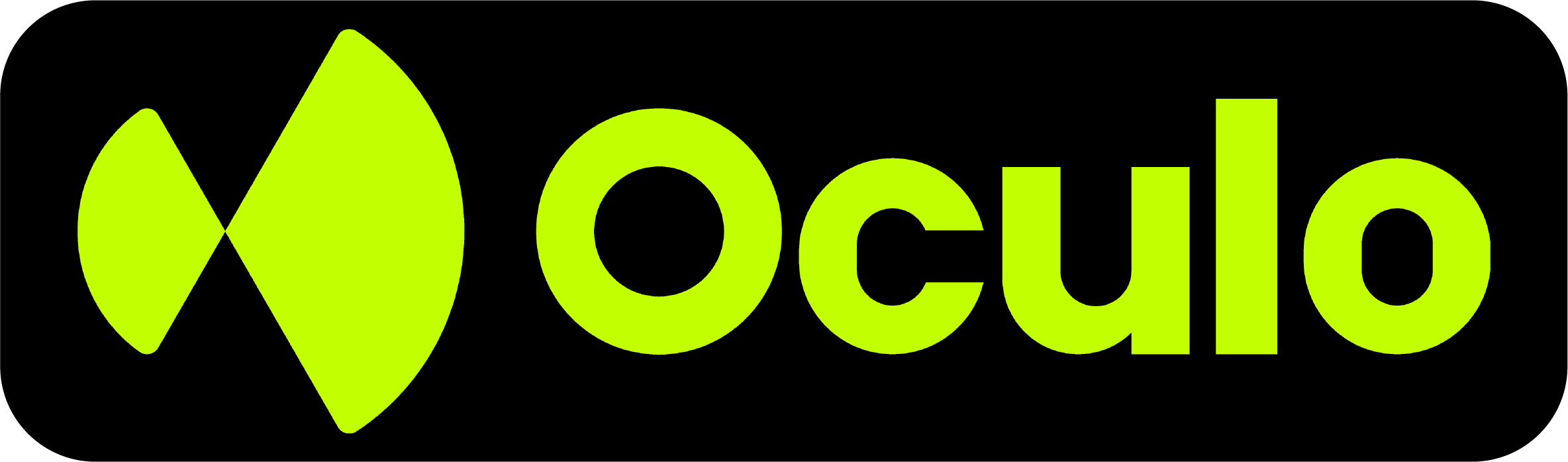 Oculo Logo_Logo Full_Green_L_Black background_curved